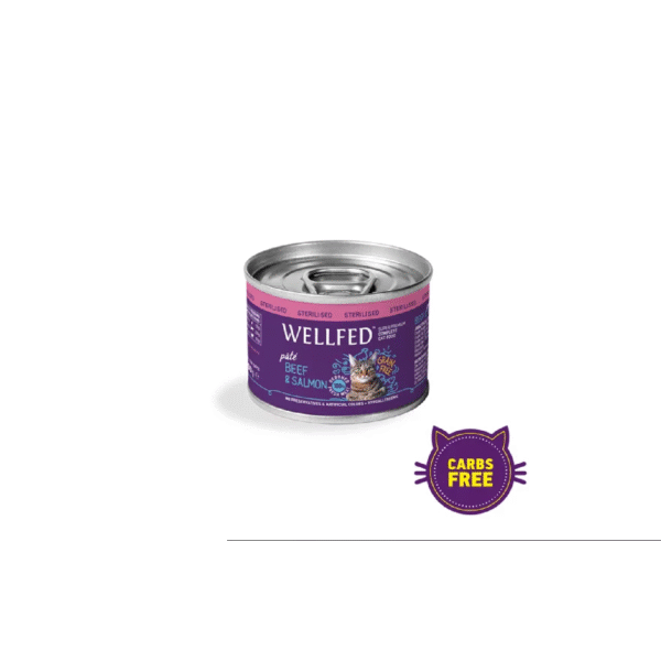 WELLFED STERILISED Beef & Salmon 200 gr