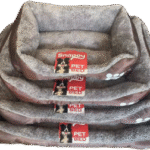 ძაღლის საწოლი მართკუთხედი ზომა L  60x50x11სმ - ყავისფერი