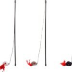 სათამაშო კატებისთვის - თაგვი ჯოხზე 50სმ / CT Eksa Cat dangler with mouse 50cm display assortment