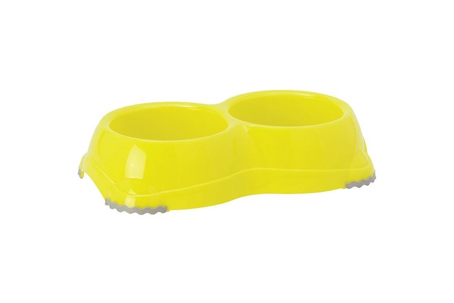 ორმაგი ჯამი ყვითელი 2x330მლ / Double Smarty Bowl Lemon Yellow 2x330ml - ZooLife.ge