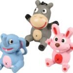 DOG TOY LATEX PASTEL ANIMAL DISPLAY ASS 9CM