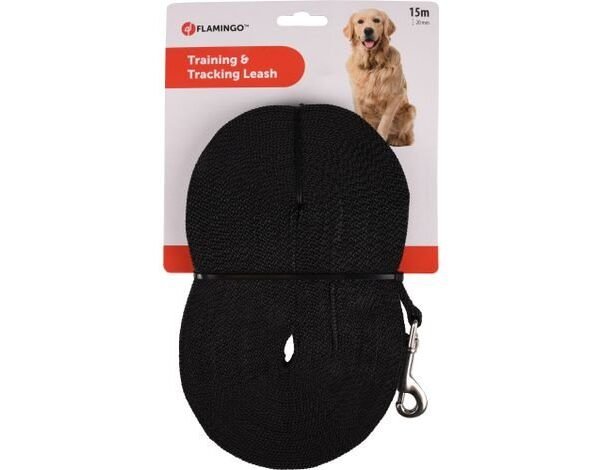 TRAINING- AND TRACKING LEASH ZIGGI BLACK 1500CM 20MM