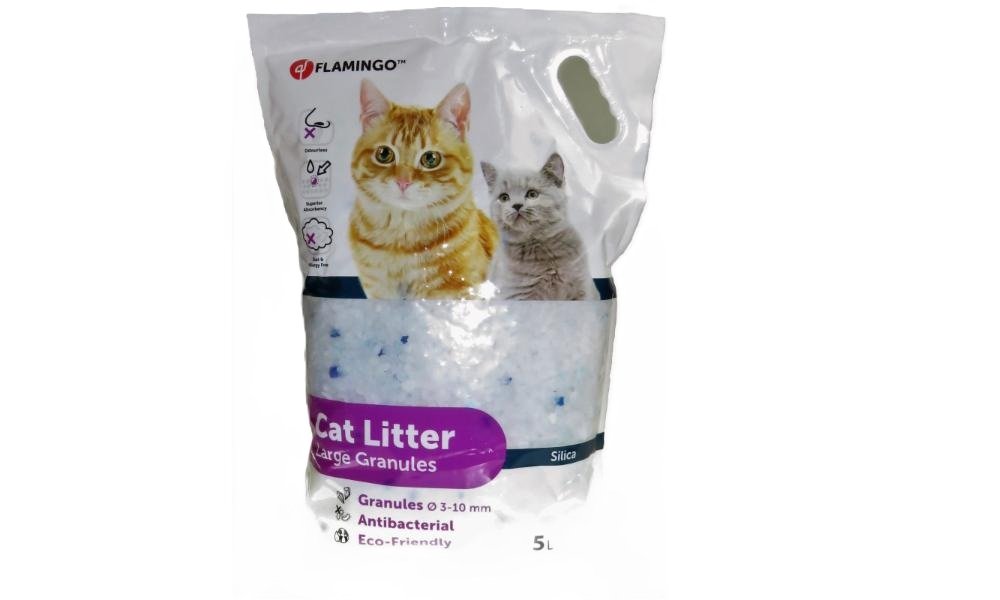 სილიკონის ქვიშა კატის ტუალეტისთვის დიდი გრანულები ø3-10მმ 5ლ / Cat Litter Silica Large granules ø3-10mm 5L - ZooLife.ge