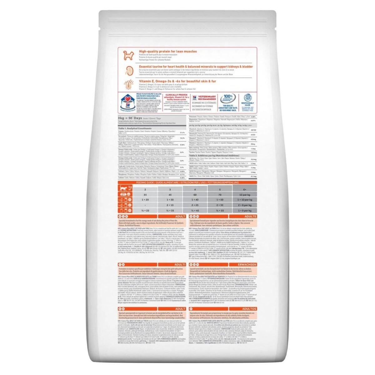 ჰილსი კატის მშრალი საკვები თინუსით 10კგ / Hill's Science Plan Adult Cat Food with Tuna 10kg - Image 2