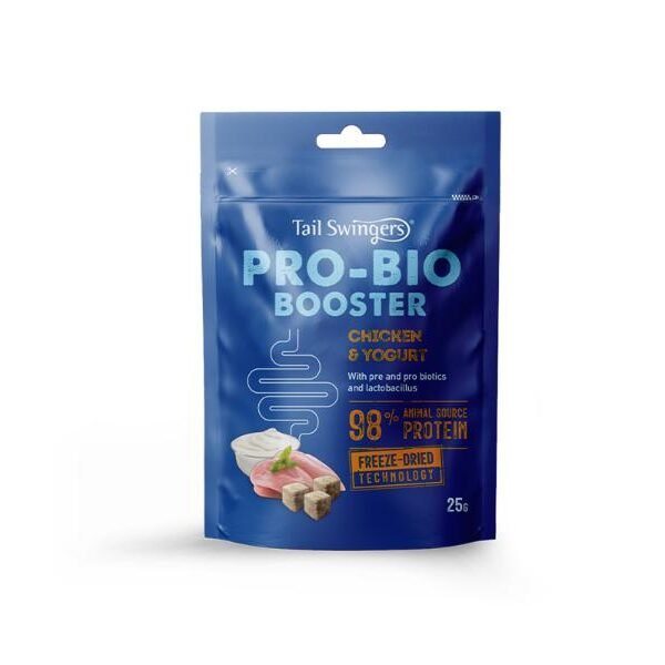 Tailswingers pro-bio ცილოვანი დანამატი ქათმი და იოგურტი 25გრ / Tailswingers f.d. pro-bio booster chicken&yogurt 25gr
