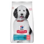ჰილსი ჰიპოალერგიული საკვები დიდი ზომის ზრდასრული ძაღლებისთვის ორაგულით 1/12კგ/ Hill's Hypoallergenic Large Breed Adult Dog Food with salmon 1/12kg
