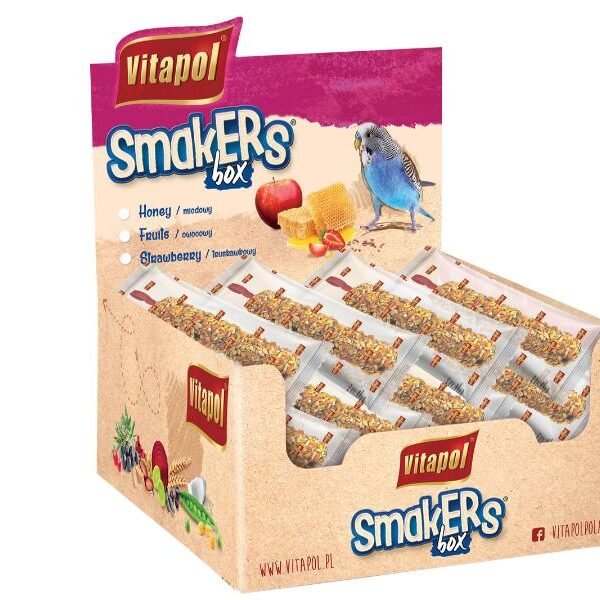 თუთიყუშის კრეკერი მარწყვით 1ც / Strawberry Smakers for budgie 1pc