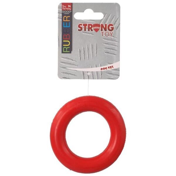 ძაღლის სათამაშო  რეზინის წითელი წრე 9სმ / Dog toy circle red 9cm