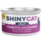 GimCat თინუსი კრევეტებით ჟელეში  70 გრ / GimCat ShinyCat Tuna with Shrimps 70gr