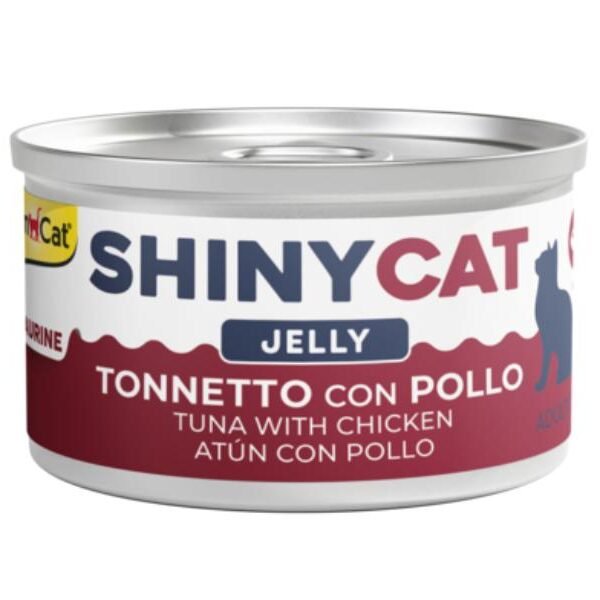 GimCat თინუსი და ქათამი ჟელეში 70გრ / ShinyCat  Jelly Tuna with Chicken 70gr