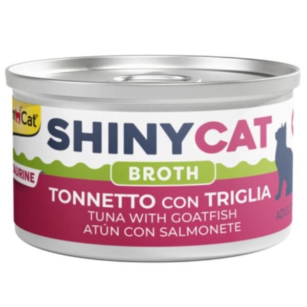 GimCat თინუსი  ბულიონში 70 გრ / GimCat ShinyCat broth Tuna with Goatfish 70gr