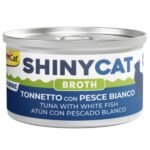 GimCat თინუსი თეთრი თევზით ბულიონში 70 გრ / GimCat ShinyCat broth Tuna with White fish 70gr