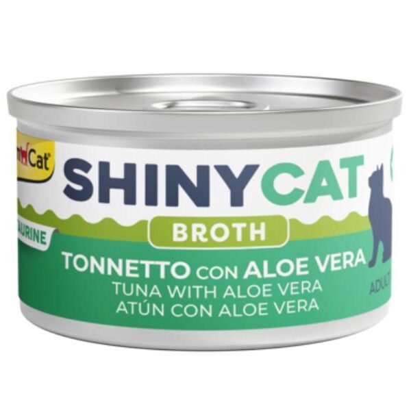 GimCat თინუსი ალოე ვერათი ბულიონში 70 გრ / GimCat ShinyCat broth Tuna with Aloe vera 70gr