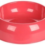 საკვებისა და სასმელის პლასტმასის თასი ვარდისფერი 380მლ / Feeding and drinking bowl Muk Round Coral red A:13cm B:4,5cm C:17cm D:17cm - 380ml