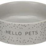 საკვებისა და სასმელის კერამიკის თასი ნაცრისფერი ზომა:A:13 სმ B:4,5 სმ C:13,2 სმ - 330 მლ / Feeding and drinking bowl Lada Round Grey A:13cm B:4,5cm C:13,2cm - 330ml