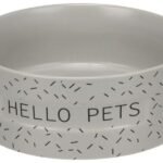 საკვებისა და სასმელის კერამიკის თასი ნაცრისფერი ზომა:A: 16,5 სმ B: 6 სმ C: 16,5 სმ - 800 მლ/ Feeding and drinking bowl Lada Round Grey A:16,5cm B:6cm C:16,5cm - 800ml