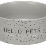 საკვებისა და სასმელის კერამიკის თასი ნაცრისფერი ზომა:A: 18 სმ B: 7 სმ C: 17,8 სმ - 1,1 ლ/ Feeding and drinking bowl Lada Round Grey A:18cm B:7cm C:17,8cm - 1,1L