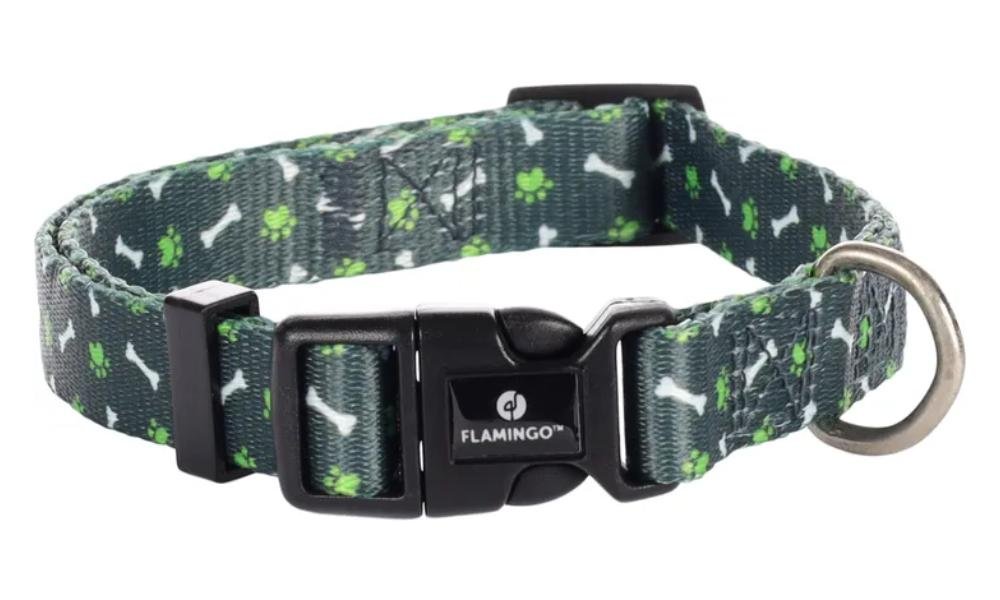 ძაღლის საყელო მწვანე - XS | 20-35 სმ x 10 მმ x 1 მმ  / Dog Collar Safia Green XS | 20-35cm x 10mm x 1mm - ZooLife.ge