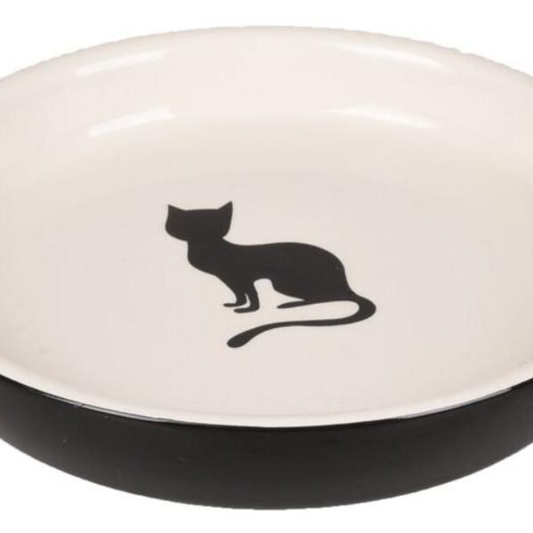 კერამიკის თასი შავი&თეთრი 180მლ 15სმ / Feeding dish Nala Round Black & White 180ml 15cm