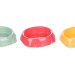 საკვებისა და სასმელის თასი  მწვანე/ვარდისფერი/ყვითელი 210 მლ / Feeding and drinking bowl Landro Oval Exoti mutiple colours A:11x9cm B:3,5cm C:14,5cm D:13cm - 210ml