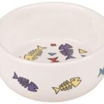 საკვებისა და სასმელის კერამიკის თასი თეთრი 325მლ / Feeding and drinking bowl Fisk Round White 325ml