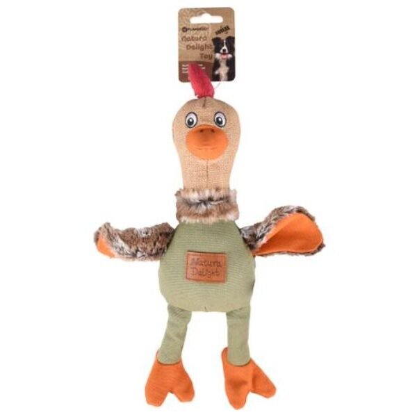 ძაღლის სათამაშო ტექსტილის ქათამი 42სმ / Dog Toy Natura Delight Chicken Mix 42cm