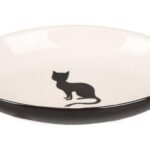 კერამიკის ოვალური თასი კატებისთვის შავი/თეთრი 90მლ ∅-13სმ / Dish cat ceramic oval black/white 90ml ∅-13cm