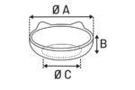 საკვებისა და სასმელის თასი 170მლ  ∅-14სმ / Feeding and drinking bowl Isa Black & White 170ml - ∅ 14cm - Image 2