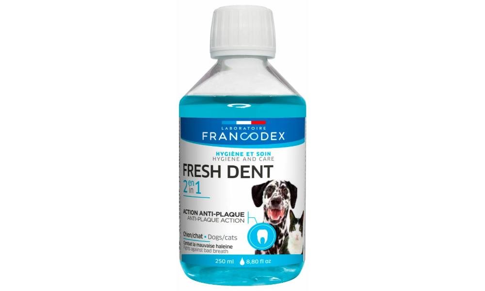 Fresh Dent 2-1-ში საკვები დანამატი ძაღლებისა და კატებისთვის 250მლ / Fresh Dent 2 in 1 dietary supplement for dogs and cats 250ml - ZooLife.ge