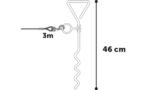 ძაღლის საბელი - ეზოსთვის განკუთვნილი სამაგრი 46სმ კაბელით - 3მ / Ground spike with cable - 3m Pilka Silver - 46cm - Image 2