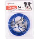 კაბელი კარაბინით - ლურჯი 5მx5მმ / Tie out cable plasticized Blue 5mx5mm