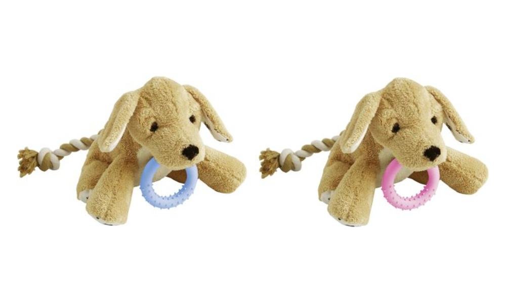 ძაღლის სათამაშო ლეკვი ბასტი ცისფერი/ვარდისფერი 30სმ / Toy Puppy Basti Dog with rope Multiple colours 30cm - ZooLife.ge