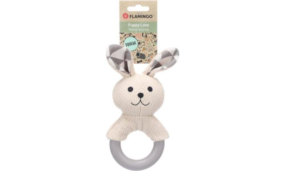 ლეკვის სათამაშო რაბო კურდღელი-თეთრი 10x6,5x21,2სმ / Toy Puppy Rabbo Rabbit White 10x6,5x21,2cm - ZooLife.ge