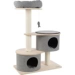 კატის სახლი/სათამაშო კრემისფერი/ნაცრისფერი 74x40x102სმ / Cat Scratching tree Kanzo Grey & Beige 74x40x102cm