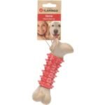 ძაღლის სათამაშო ძვალი რეზინის რგოლებით 17x5,8x4,9სმ / dog Toy Nyra Bone Beige 17x5,8x4,9cm