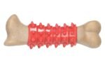 ძაღლის სათამაშო ძვალი რეზინის რგოლებით 17x5,8x4,9სმ / dog Toy Nyra Bone Beige 17x5,8x4,9cm - Image 2