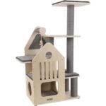 კატის სახლი/საფხაჭნი 82x38x114სმ / Cat Scratching tree Kaisa Grey & Beige 82x38x114cm