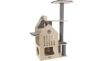კატის სახლი/საფხაჭნი 82x38x114სმ / Cat Scratching tree Kaisa Grey & Beige 82x38x114cm