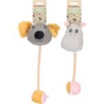 ლეკვის სათამაშო  ფელსი თაგვი და ბეჰემოთი ბურთით და თოკით 20x9x35სმ/ DT Toy Puppy Felsy Mouse & Hippopotamus with ball with rope Multiple colours 20x9x35cm