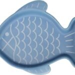 საკვებისა და სასმელის თასი ცისფერი 17x14x2,5სმ 200მლ/ Feeding and drinking bowl Fishie Blue 17x14x2,5cm 200ml