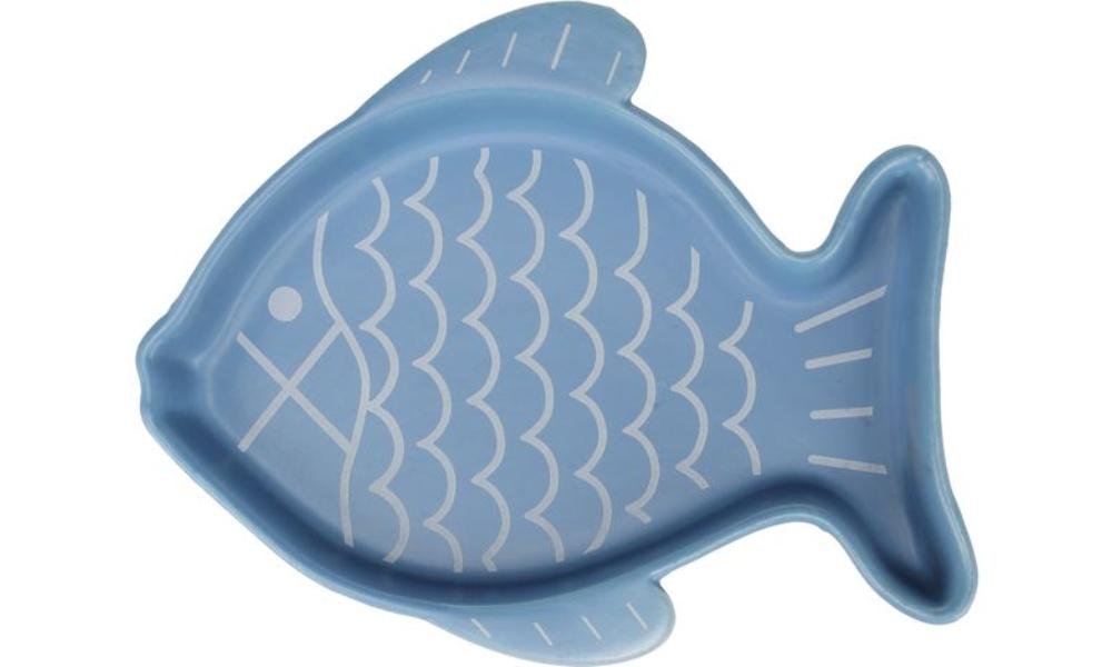 საკვებისა და სასმელის თასი ცისფერი 17x14x2,5სმ 200მლ/ Feeding and drinking bowl Fishie Blue 17x14x2,5cm 200ml - ZooLife.ge