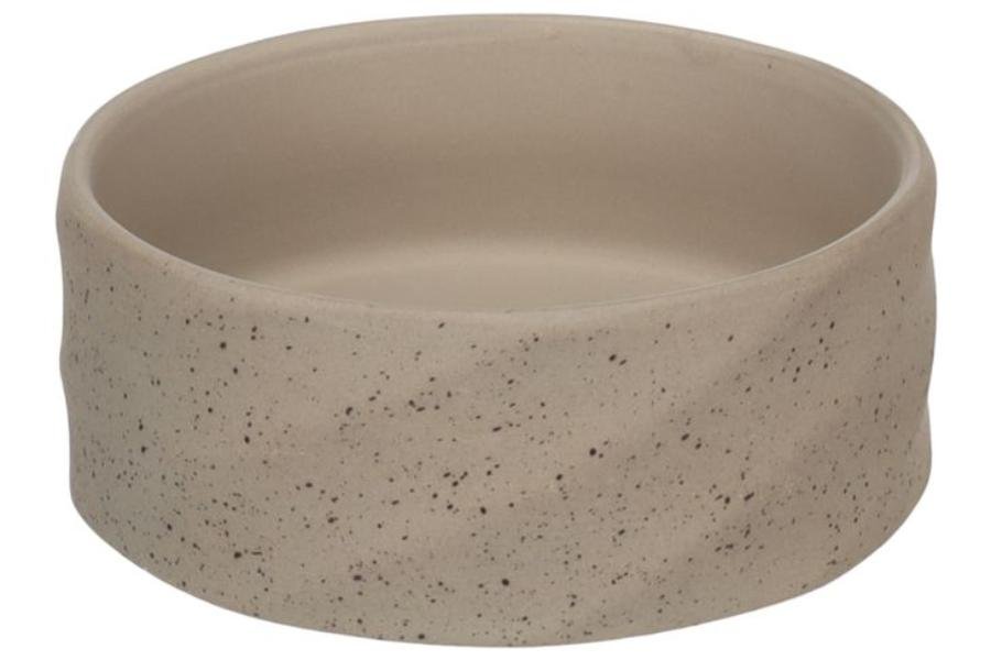 თასი სასმელი/საკვები - კერამიკა ნაცრისფერი 13,5x5სმ 450მლ / Feeding and drinking bowl Hasel Round Grey 13,5x5cm 450ml - ZooLife.ge