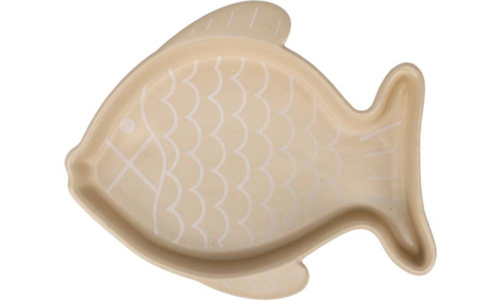 საკვებისა და სასმელის თასი ღია ყავისფერი 17x14x2,5სმ 200მლ/ Feeding and drinking bowl Fishie Beige 17x14x2,5cm 200ml - ZooLife.ge