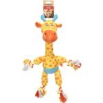 ძაღლის სათამაშო ჟირაფი თოკებით - ყვითელი 36x13,5x53,5სმ Toy Torris Giraffe with rope Yellow 36x13,5x53,5cm