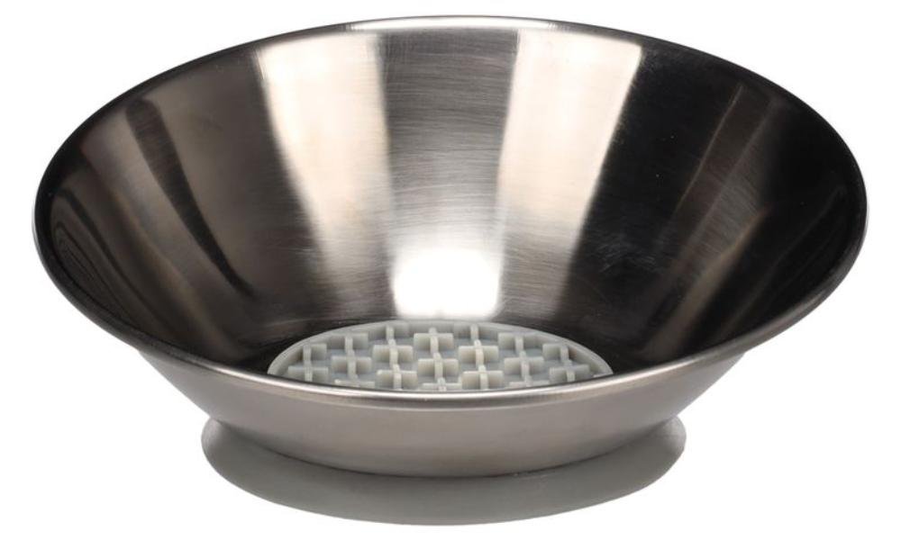 მეტალის თასი საკვებისთვის 18,5x7,5სმ 550მლ / Feeding bowl Lasco Round Silver 18,5x7,5cm 550ml - ZooLife.ge