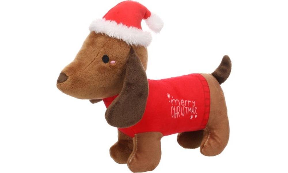 ძაღლის საშობაო სათამაშო ტიკკო ძაღლი ყავისფერი 12,5x25x20სმ / Christmas Toy Tikko Dog Brown 12,5x25x20cm - ZooLife.ge