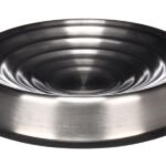 საკვების მეტალის თასი რეზინის ძირით 17,5x3სმ 200მლ / Feeding dish lajla round silver 17,5x3cm 200ml