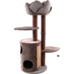 კატის სახლი საფხაჭნი+საწოლი ლოტუსი 79x48x115სმ / Scratching tree + Basket Lotus Brown 79x48x115cm
