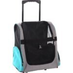ცხოველის გადასაყვანი ჩანთა ბორბლებით ნაცრისფერი/ცისფერი 38x26x46 სმ / Trolley tirza 38x26x46cm