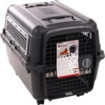 ცხოველის გადასაყვანი კონტეინერი მუქი ნაცრისფერი ზომა: M 51x71x48სმ   / Transport cage lanta grey M 51x71x48cm